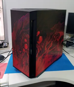 Pc Gamer montado com gabinete Redragon Strafe Infernal vermelho